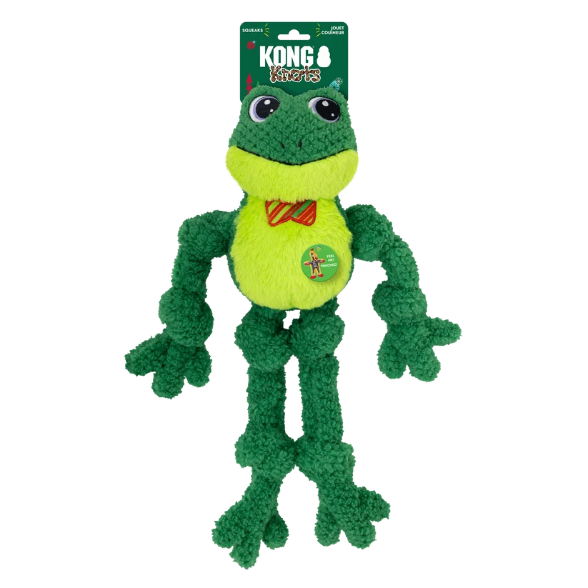 KONG Holiday Knots Bow Tie Frog Large/Extra Large