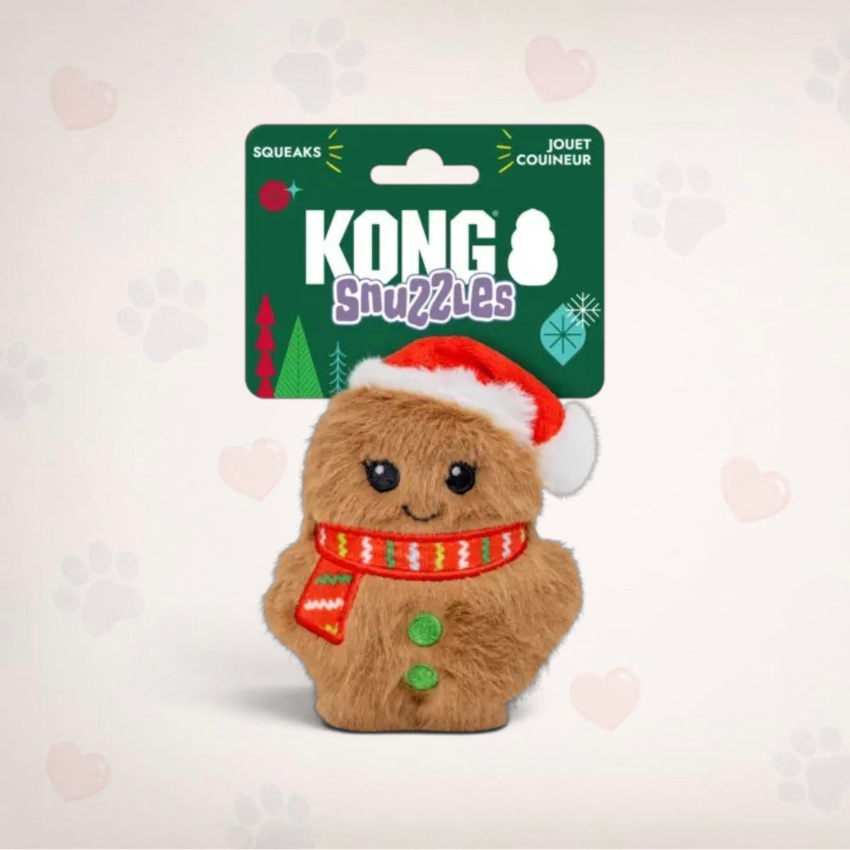 KONG Holiday Snuzzles Mini Santa Gingerbread Extra Small