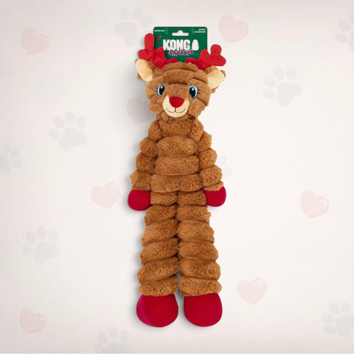 KONG Holiday Shakers Crumples Reindeer Red Extra Large