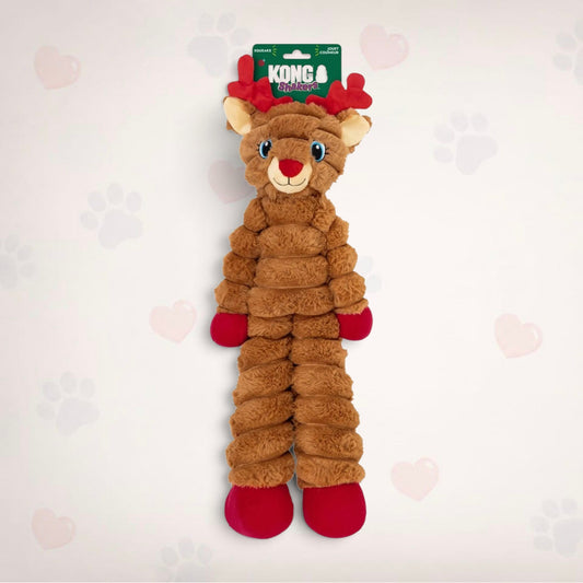 KONG Holiday Shakers Crumples Reindeer Red Extra Large