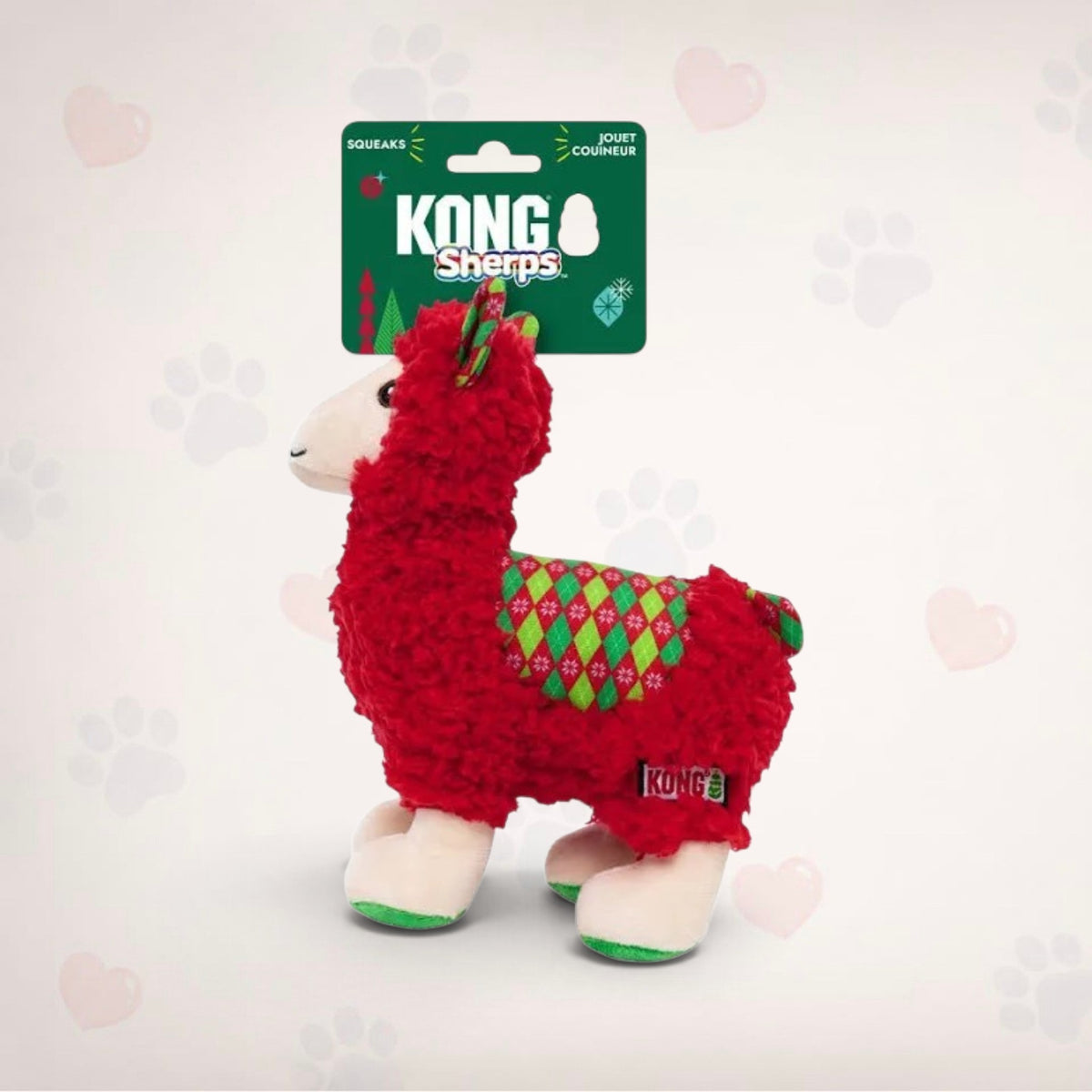 KONG Holiday Sherps Llama Red Medium